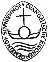 Das Siegelbild der Ev. Kirchengemeinde Sophienhof zeigt ein stilisiertes Schiff auf dem Wasser. Es erinnert an die Ortslage der Gemeinde an der Peene, weist darüber hinaus darauf hin, dass die Gemeinde als Schiff unterwegs ist. Auf dem Schiff findet sich das Kugelkreuz – ein Symbol des Bekenntnisses in DDR-Zeiten.